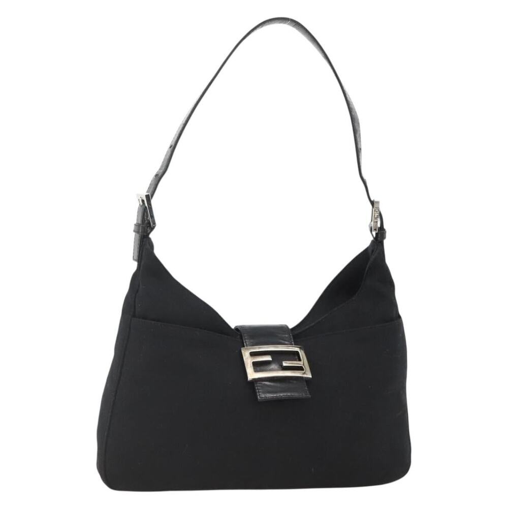 Fendi Nylon Mamma Baguette Shoulder Bag Black